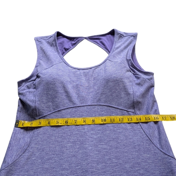 prAna Calico Dress Ultra Violet Heathered Purple Keyhole Cutout Back Women's L - Picture 6 of 13